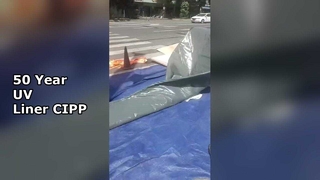 إصلاح مجاري الصرف الصحي لبطانة CIPP بالأشعة فوق البنفسجية لمدة 50 عامًا بدون حفر